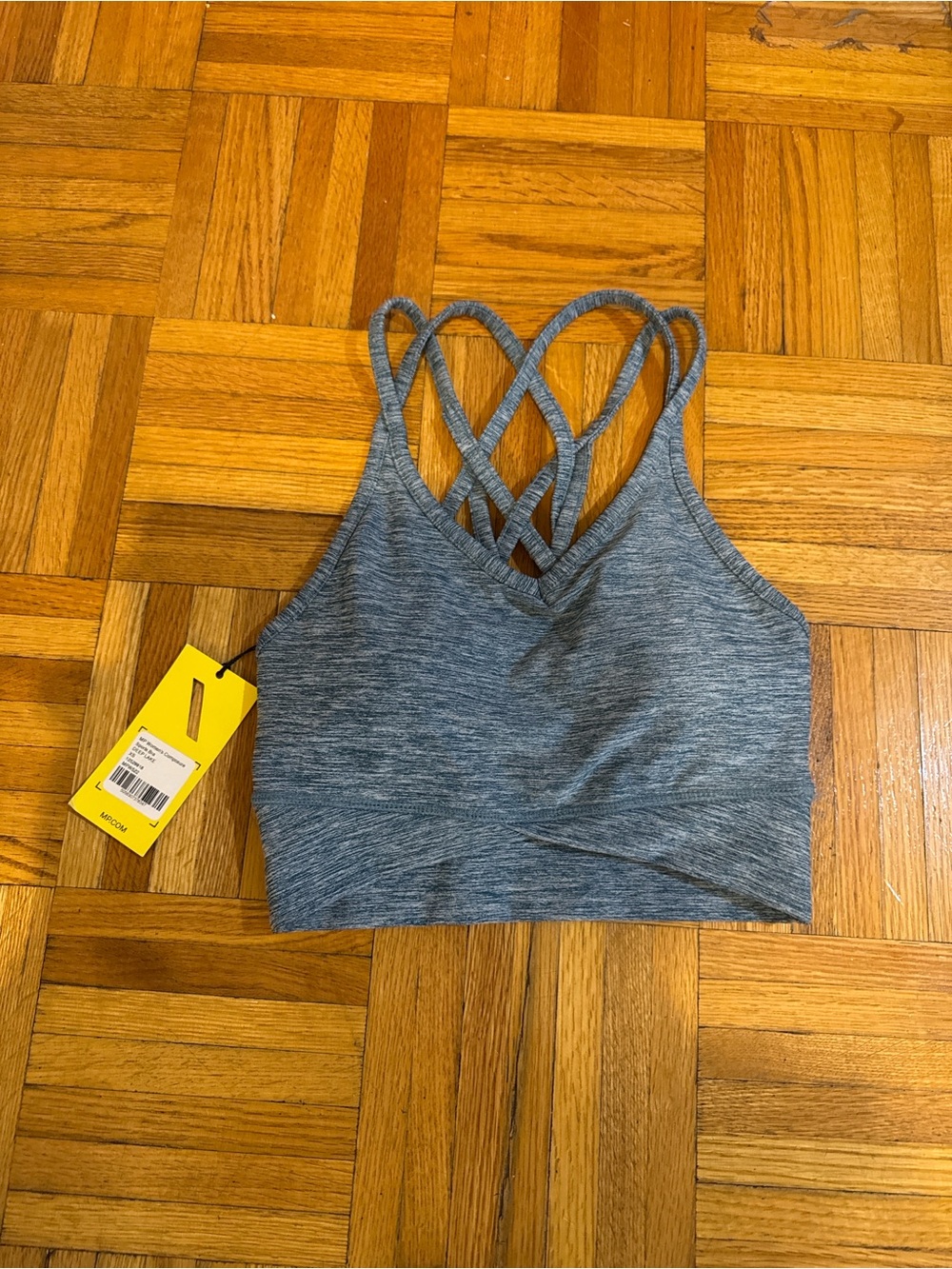 Strappy Crisscross Heather Gray Sports Bra - Women's Intimates